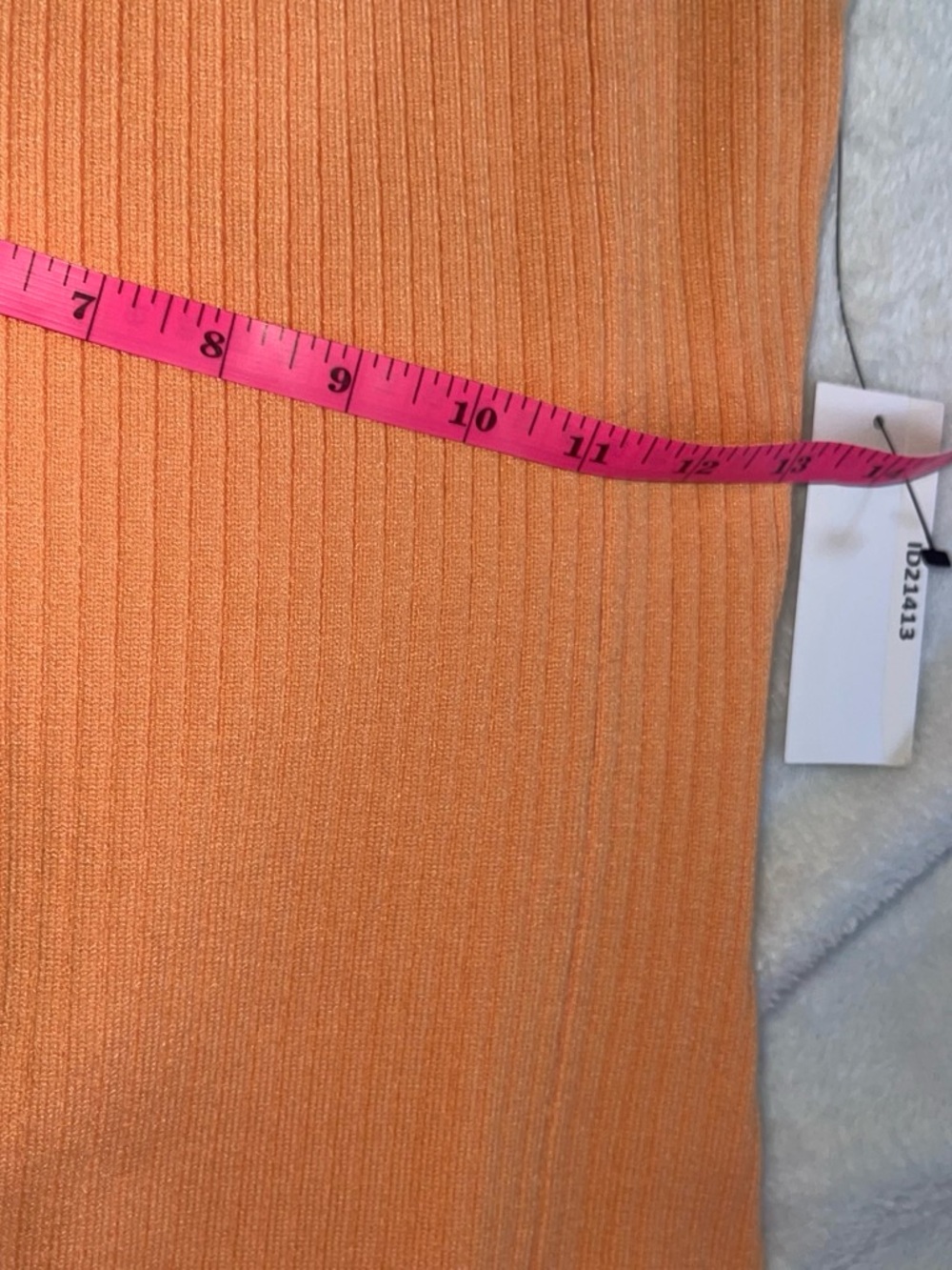 Orange Ribbed Knit Tank Dress - Picture 2 of 3